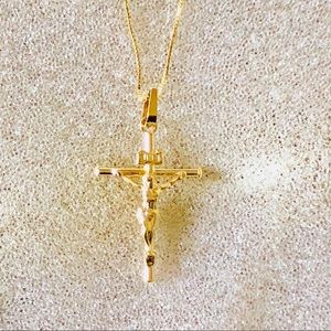 ⚡️sale⚡️💥Cross & free chain18inch 10k solid gold